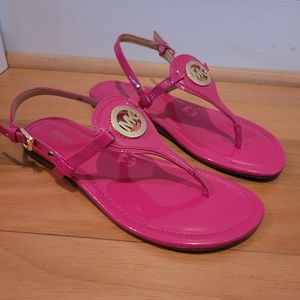 Michael Kors Hot Pink Patent Leather Sandals